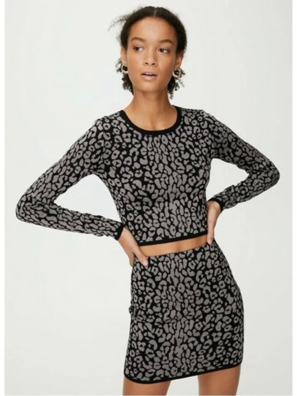 Sunday Best metallic leopard stretchy mini skirt xxs xs holidays
